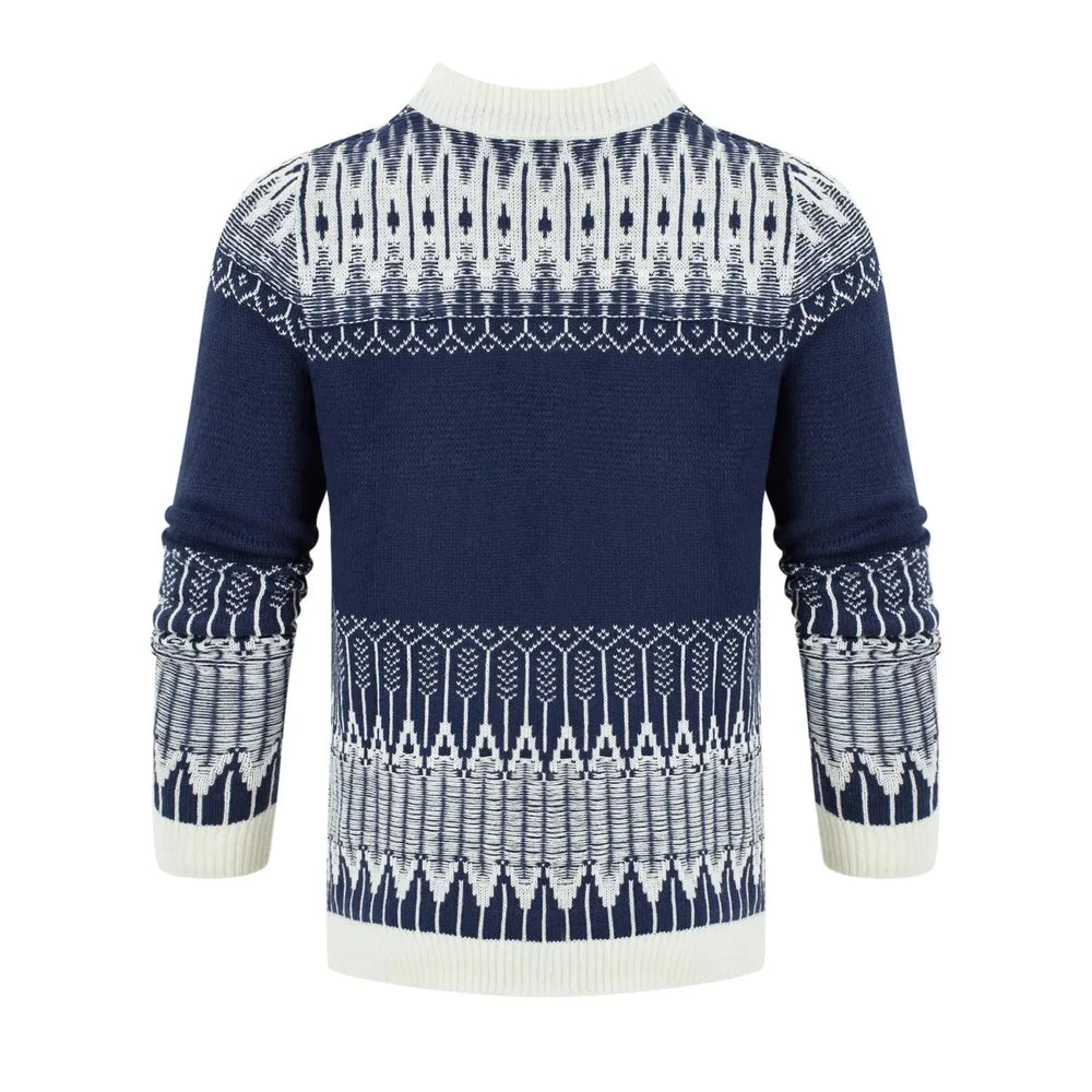 Men's Crewneck Pullover Sweater Unisex Fair Isle Long Sleeve Knitted Sweater - EX-STOCK CANADA