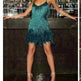 Elegant Chic Spaghetti Strap Luxury Tassel Sequins Feather Women’s Mini Dress for Evening Party, Cocktail Wedding Guest. - EX-STOCK CANADA