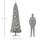9 Feet Prelit Artificial Snow Flocked Pencil Christmas Tree, Slim Xmas Tree With Warm White LED Light, Holiday Home Xmas Decoration, Green EX-STOCK Canada 