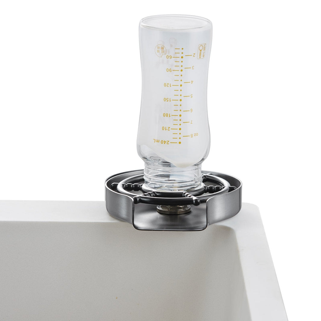 Glass Rinser, 10 Powerful Spraying Jets 360  Rotating Cup Rinser For Sink, 304 Stainless Steel Faucet Cup Washer With ABS Cup Holder For Baby Bottle, Glass Cup, Wine Glass EX-STOCK