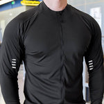 Muscle Fit Long Sleeve Zip Up Quick Drying Sport Workout Gym T-shirt for Men - EX-STOCK Canada