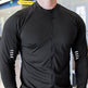 Muscle Fit Long Sleeve Zip Up Quick Drying Sport Workout Gym T-shirt for Men - EX-STOCK Canada