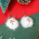 Winter Snowflake Hair Ball Earrings Ins Cute Christmas Elk Santa Claus Stock Element Earrings Women Jewelry - EX-STOCK CANADA