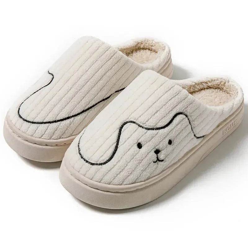 Striped Cat Slippers Indoor Couple Non-slip Floor Bedroom Slipper Winter Warm Plush House Shoes Women Men - EX-STOCK Canada