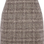 Women's High Waist Plaid Tight Pencil Wool Mini Skirt - EX-STOCK Canada