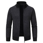 Thickened Plaid Print Jacket Cardigan Fashion Slim Fit Zipper Stand Collar Sweater Winter Men's Casual Long Sleeve Knitted Top Clothing EX-STOCK Canada 