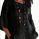 Women Fashion Casual blouse top 3/4 Sleeve Round Neck Blouses Summer Loose linen Tops Streetwear - EX-STOCK CANADA