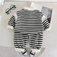 Casual Letter Stripes Loose Round Neck Boys' Long Sleeve Sweater Suit Two piece for boys - EX-STOCK Canada