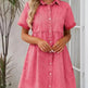 European And American Washed Denim Lapel Ruffled Denim Dress Jeans Flared dress Casual Denim mini dress - EX-STOCK Canada