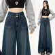 New Simple High Waist Casual Straight-leg Baggy Jeans Pant For Women - EX-STOCK Canada