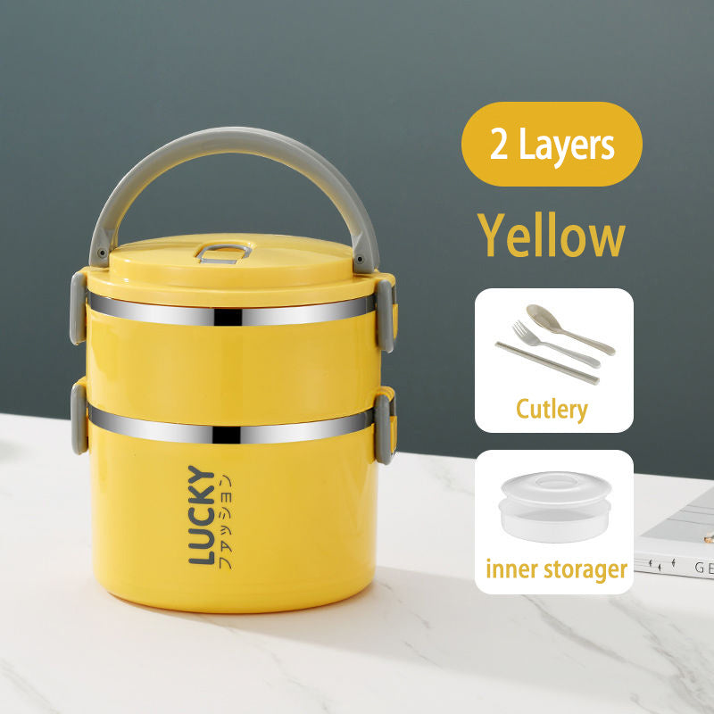 Stainless Steel Microwave Oven Sealed Insulated Lunch Box With Lid EX-STOCK