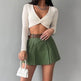 Women's Fashion Solid Color High Waist Mini Skort - EX-STOCK Canada
