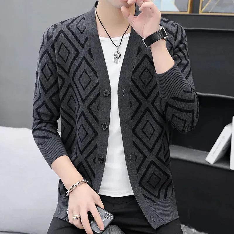 Slim fit High-end Knitted Cardigan Sweater For Men - EX-STOCK Canada