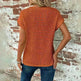 Casual Summer Short-sleeved Waffle blouse Top Summer New Solid Color Casual Evening Top For Women - EX-STOCK CANADA