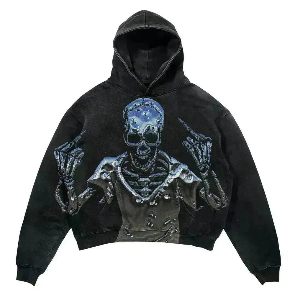 Men's And Women's Fashion Punk Design Fleece Printed Hoodie top - EX-STOCK CANADA
