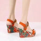 Fashion Flowers Embroidered High Wedge Sandals For Women Summer Toe Platform Buckle Shoes - EX-STOCK Canada