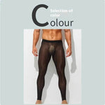 Men's Ultra thin Ice Silk Long John Skinny Flesh Nude Reflective Slim Leggings - EX-STOCK Canada