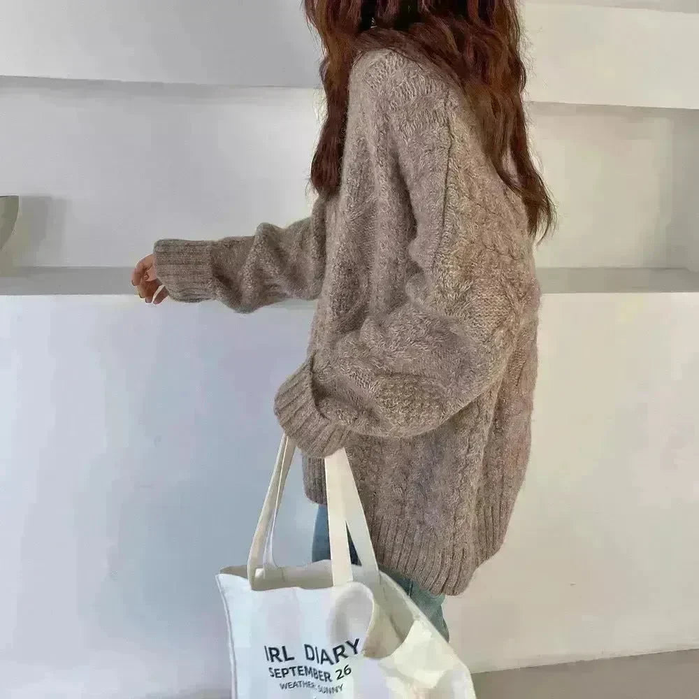 Autumn Winter Twist Knitted Pullover Sweater for WOMEN - EX-STOCK CANADA