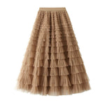 Cake Skirt Women's White Gauze long Layered tulle Skirt - EX-STOCK Canada