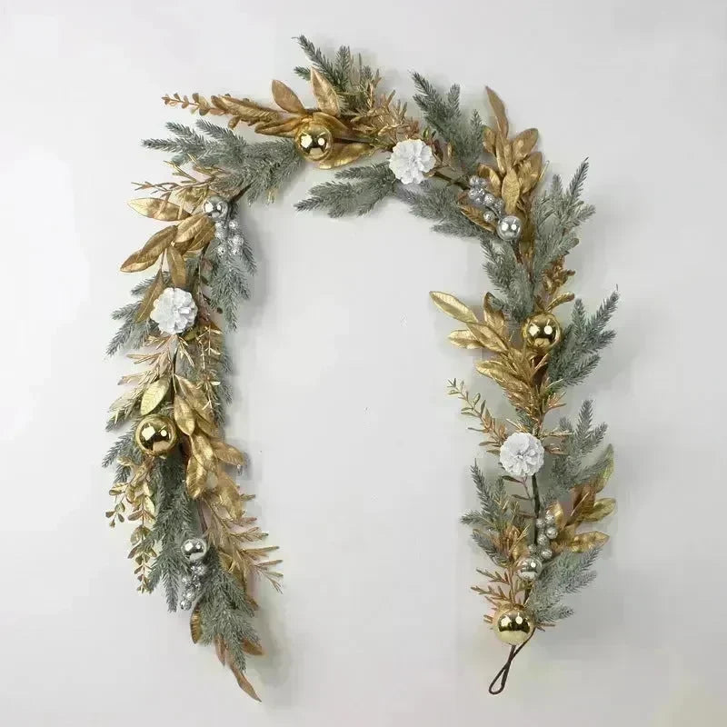 Golden Christmas Plastic Wire Garland Rattan Decorations - EX-STOCK CANADA