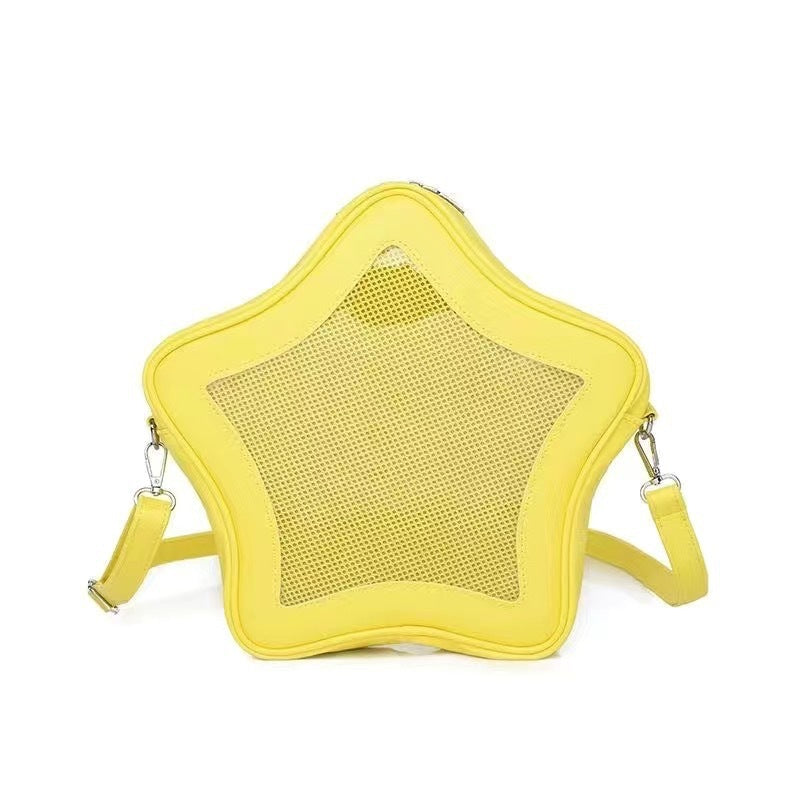 Star-Shaped Ita Crossbody Bag – Transparent Window PU Bag | 5 Colours