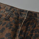 Leopard Print Mini Denim Skirt Women's High Waist Pencil Skirt - EX-STOCK Canada