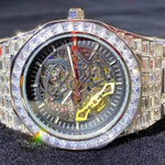 Hip Hop Full Square Diamond Luminous Hollow Mechanical Watch - EX-STOCK Canada