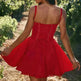 Elegant Chic Women Suspender Mini Skater Dress Summer Fashion Lace-up Slim Waist Pleated Short Dresses For Evening Party Cocktail Occasions - EX-STOCK CANADA