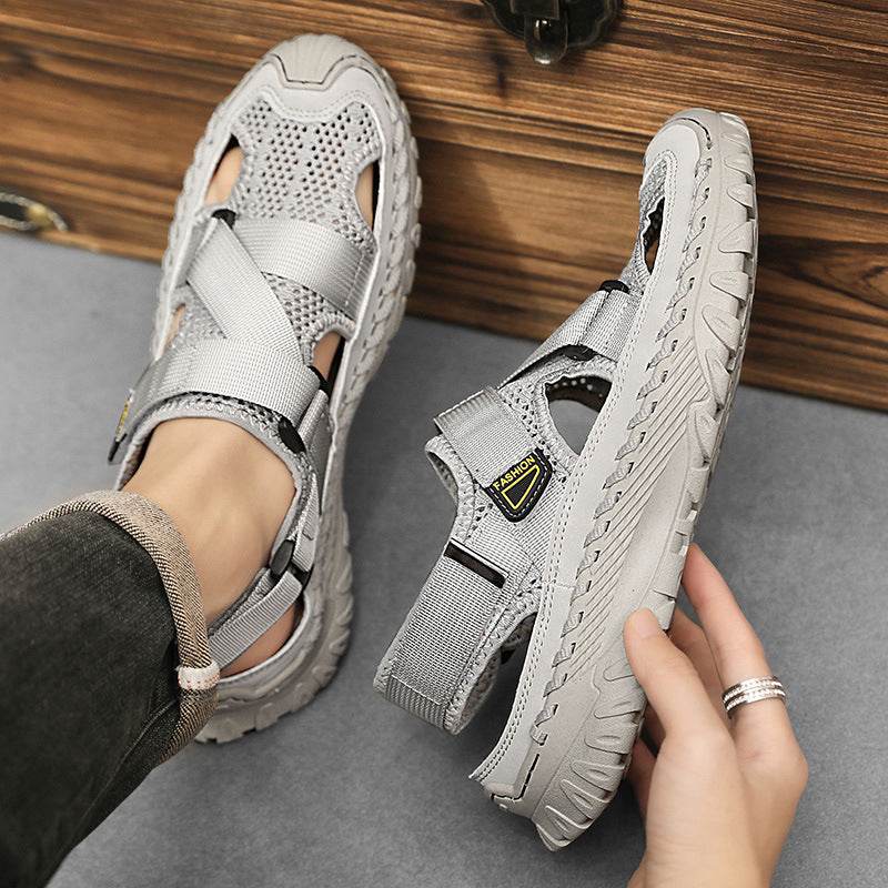Summer Men's Hollow Mesh Surface Breathable Trendy Casual Shoes All-matching Sandals  EX-STOCK CANADA