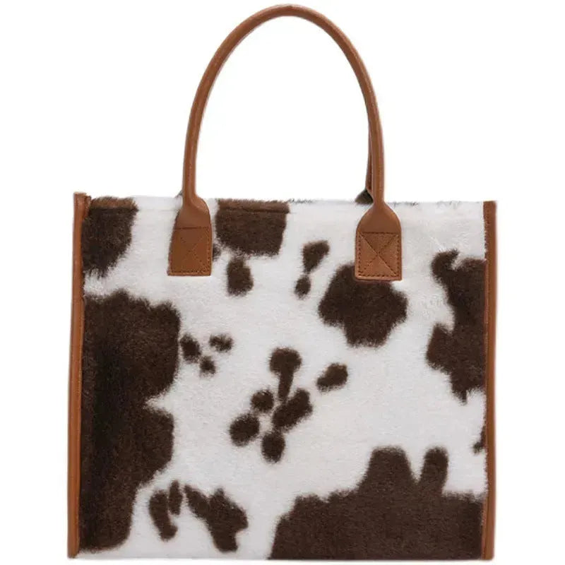 Leopard Animal Skin Large-capacity Handbag Fashion Western Plush - EX-STOCK CANADA