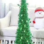 Artificial Tinsel Up Christmas Tree With Stand Gorgeous Collapsible Artificial Christmas Tree For Christmas Decorations - EX-STOCK CANADA