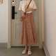 Casual Floral New Fresh High Waist Slimming Korean-style Midi A- Line Skirt - EX-STOCK Canada
