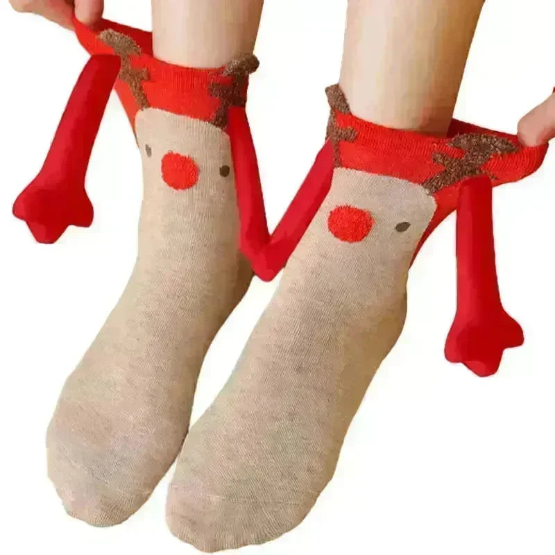 Hand Holding Couple Magnetic Handle Christmas Stockings - EX-STOCK CANADA