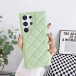 Diamond Plaid Samsung leather Phone case - EX-STOCK CANADA