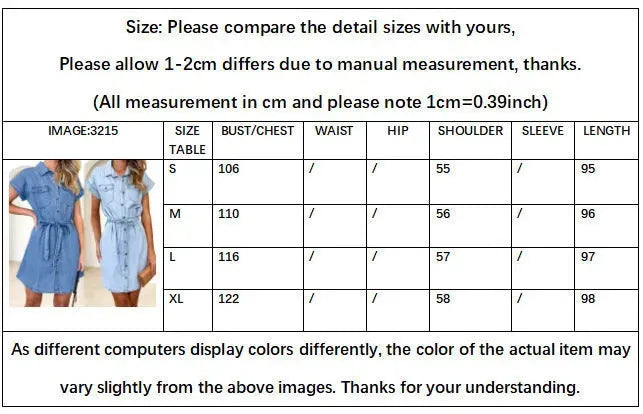 Spring And Summer New Loose Casual Denim Dress Women - EX-STOCK CANADA