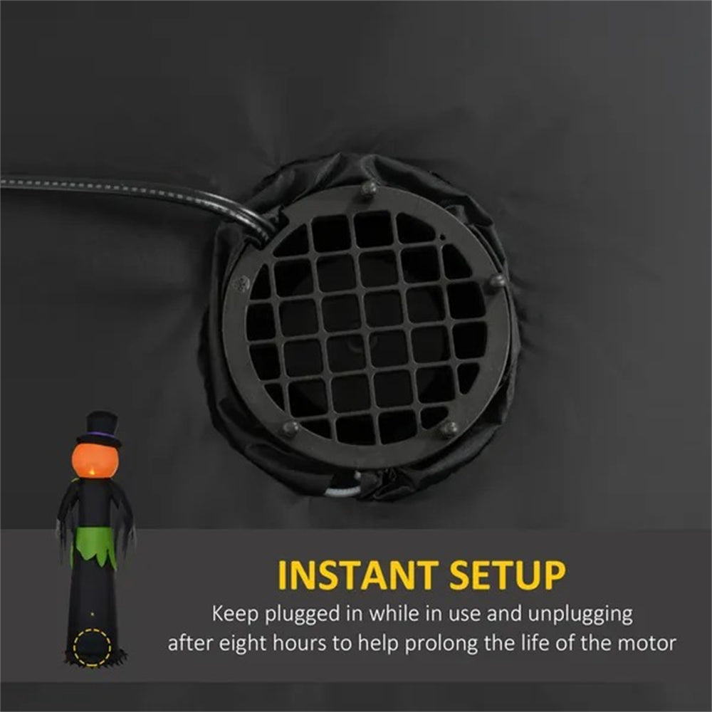 8ft Halloween Inflatable Pumpkin Head Ghost In A Hat, Outdoor Blow-Up Decoration With LED Lights For Yard Display EX-STOCK Canada 