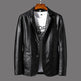Leather Men's Autumn And Winter Jacket Thin Lapel - EX-STOCK Canada