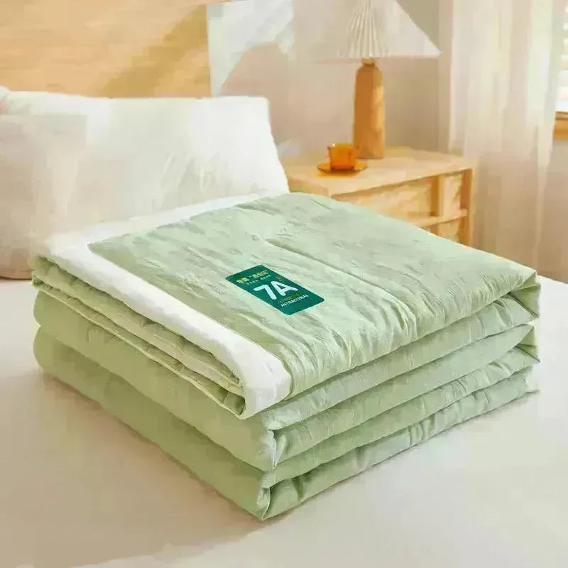 Washable Raw Cotton Summer Cooling Quilt Sage duvet cover - EX-STOCK CANADA
