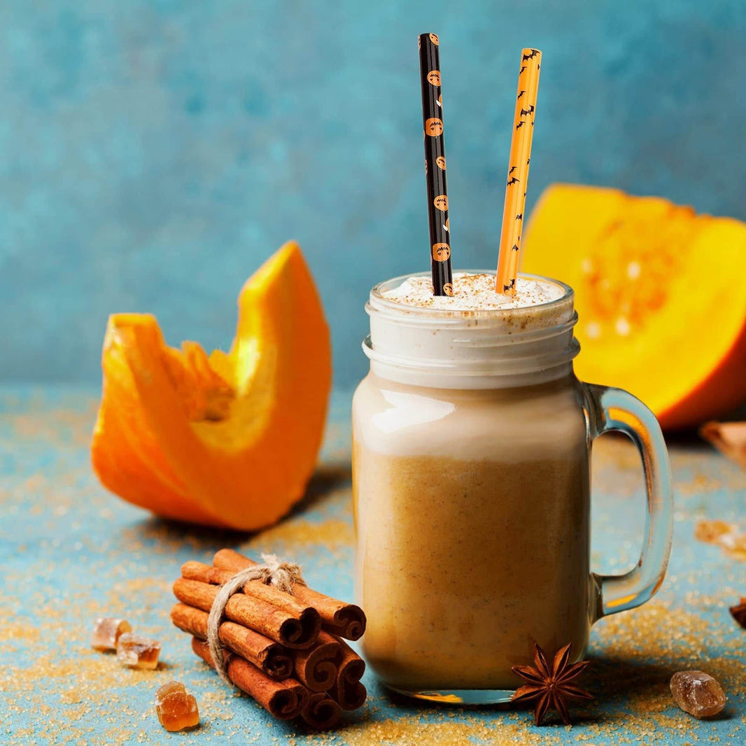 40 Pack Of 9 Inch BPA-Free Halloween Reusable Straws With Colorful Stripe Print Hard Straws For Mason Jars, Mason Glasses, Home Or Party Use, Comes With A Cleaning Brush-Selling On Amazon Is Prohibite - EX-STOCK Canada