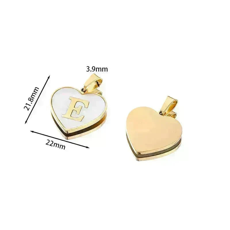 26 Letter Heart-shaped Necklace White Shell Love Clavicle Chain Fashion Personalized Necklace For Women Jewelry Valentine's Day - EX-STOCK CANADA
