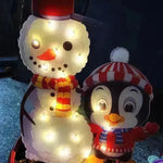 Christmas Scene Decoration With LED Lights Christmas Snowman Ornaments - EX-STOCK CANADA