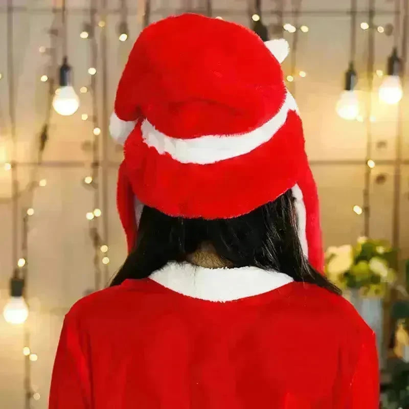 Novel Movable Christmas Hat Winter Cute Santa Claus Snowman Elk Hat - EX-STOCK CANADA