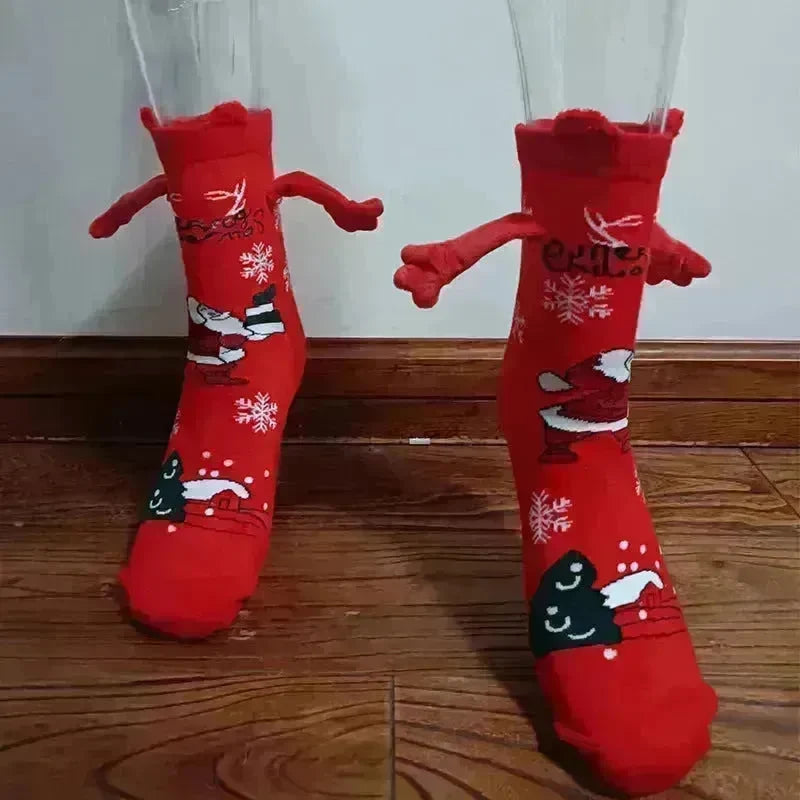 Christmas Stockings Autumn Winter Cotton Magnet Lodestone Hand Tube Socks - EX-STOCK CANADA