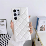 Diamond Plaid Samsung leather Phone case - EX-STOCK CANADA