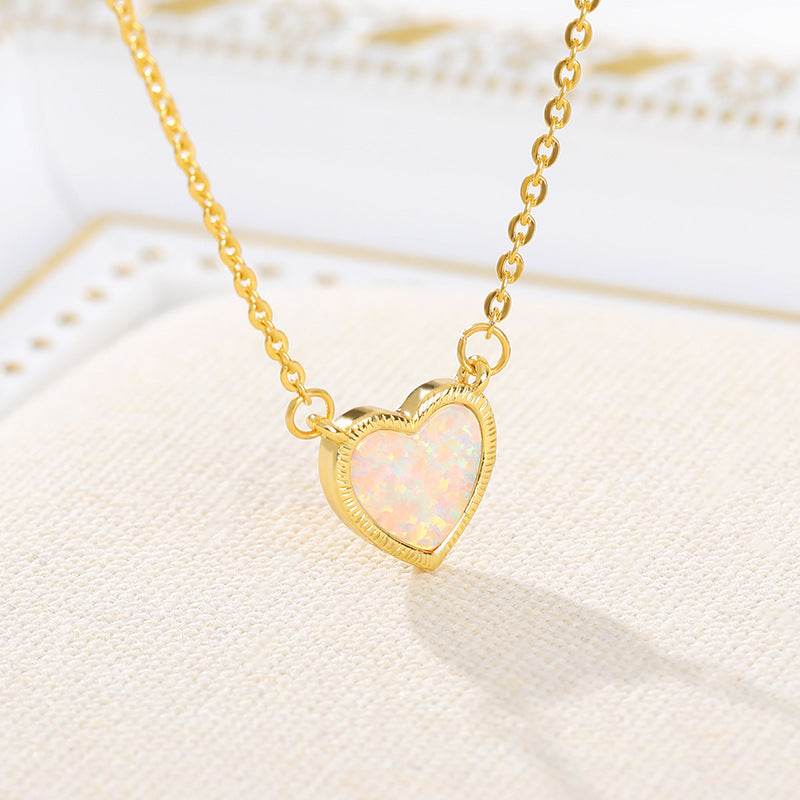 Romantic Heart Necklace Copper Zircon Pendant Necklace for women - EX-STOCK Canada