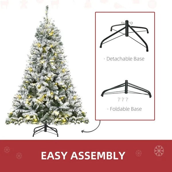 6ft Snow Flocked Artificial Tree 250 LED Light 928 Branches Christmas Season EX-STOCK Canada 