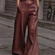 Fashion Leather High Waist Pocket Casual Trousers - EX-STOCK CANADA