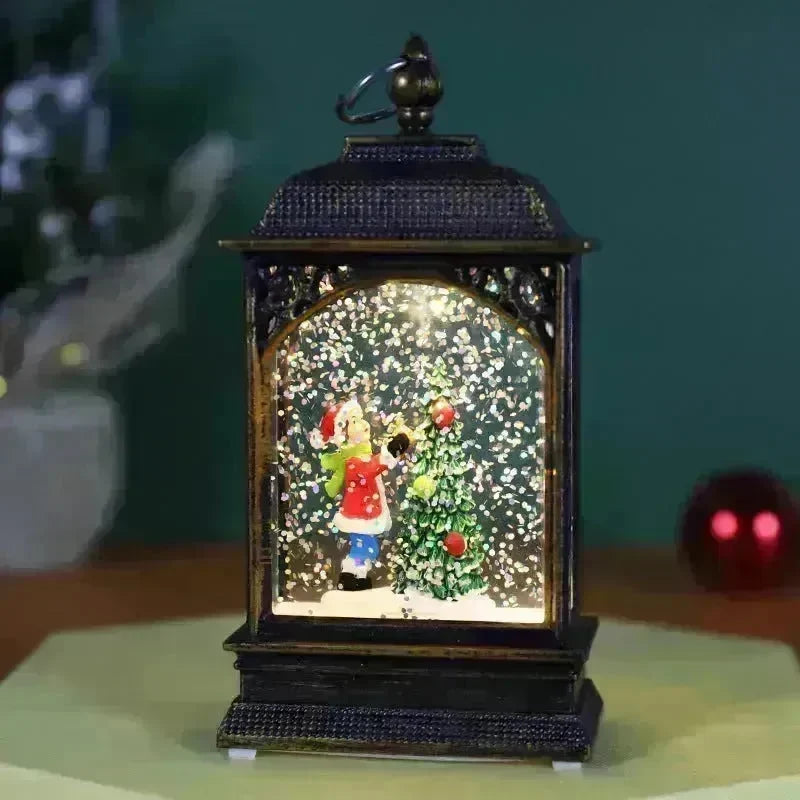 Christmas Decoration Luminous Water Injection Flat Storm Lantern Desktop Decoration - EX-STOCK CANADA