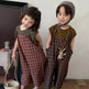 Summer Children's Plaid Overalls boy And girl Baby Unisex Mori Style Retro Jumpsuit Straight-leg Pants - EX-STOCK Canada
