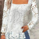 Fashionable Evening Top for Women Square Neck Long Sleeve Lace top Long Top for Women - EX-STOCK CANADA